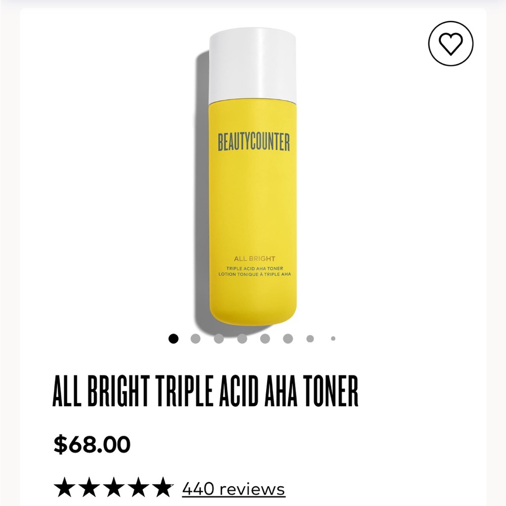 NWT All Bright Triple Acid AHA Toner